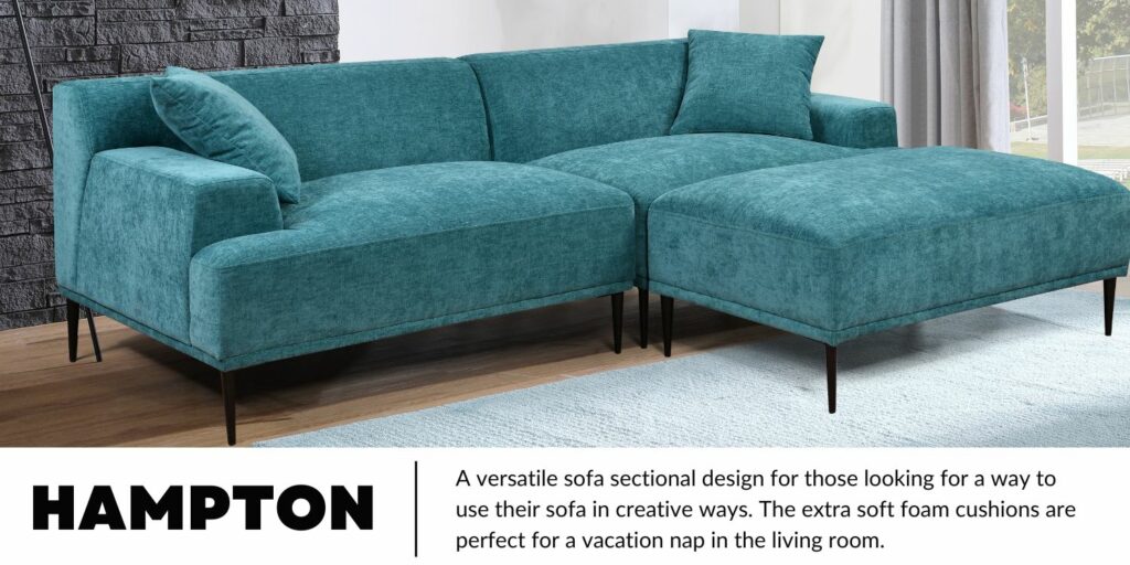 Zen Living's Hampton sectional sofa with ottoman.